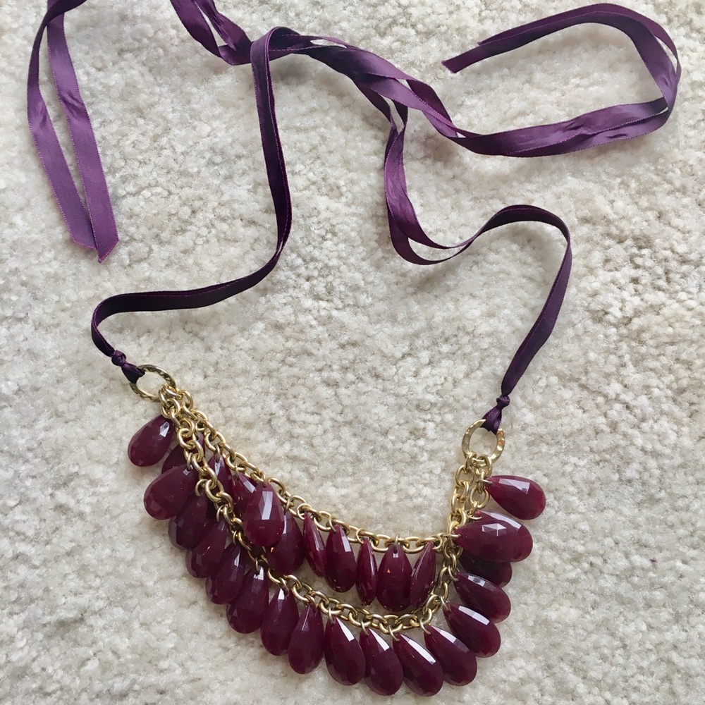 Purple Chunky Beaded Necklace